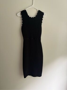 A.L.C. Black Scalloped Sleeveless Sheath Dress